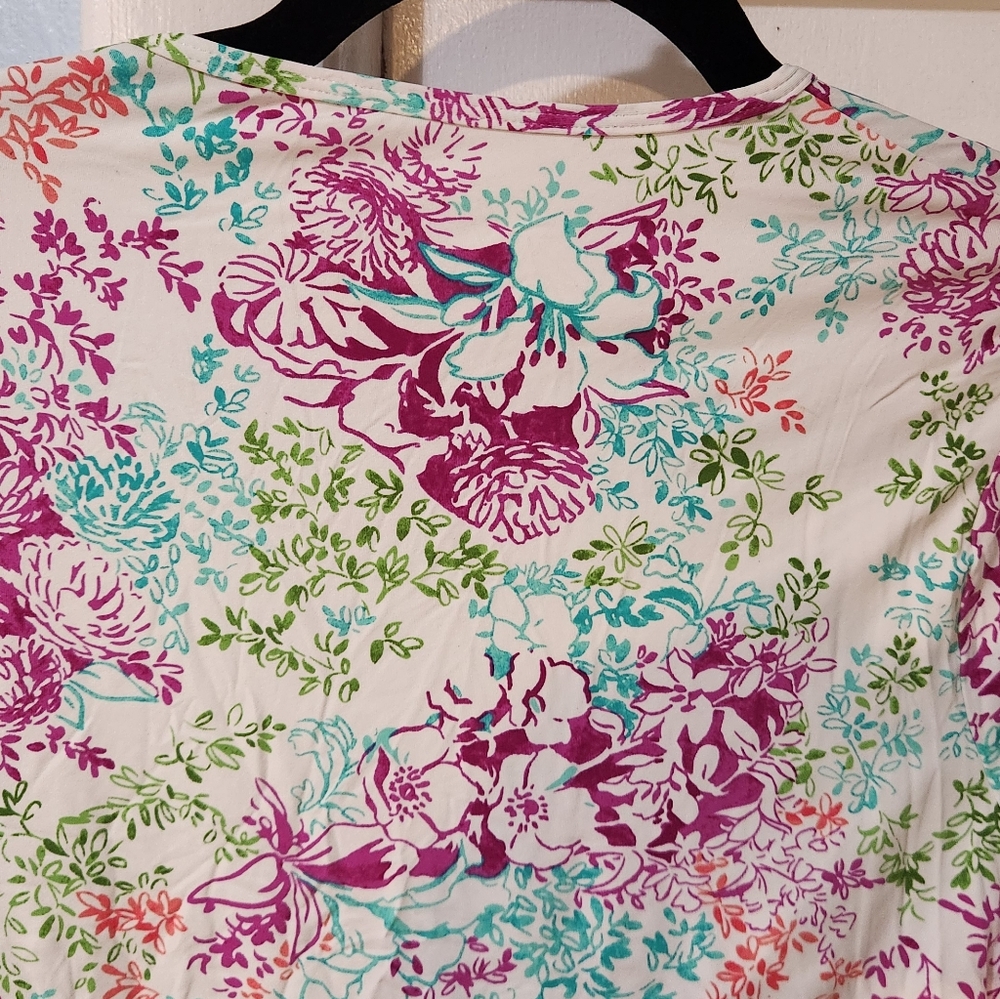 Women's Lands' End Long Sleeve Shirt Bathing Suit Cover Top, Size L/P - Picture 9 of 11